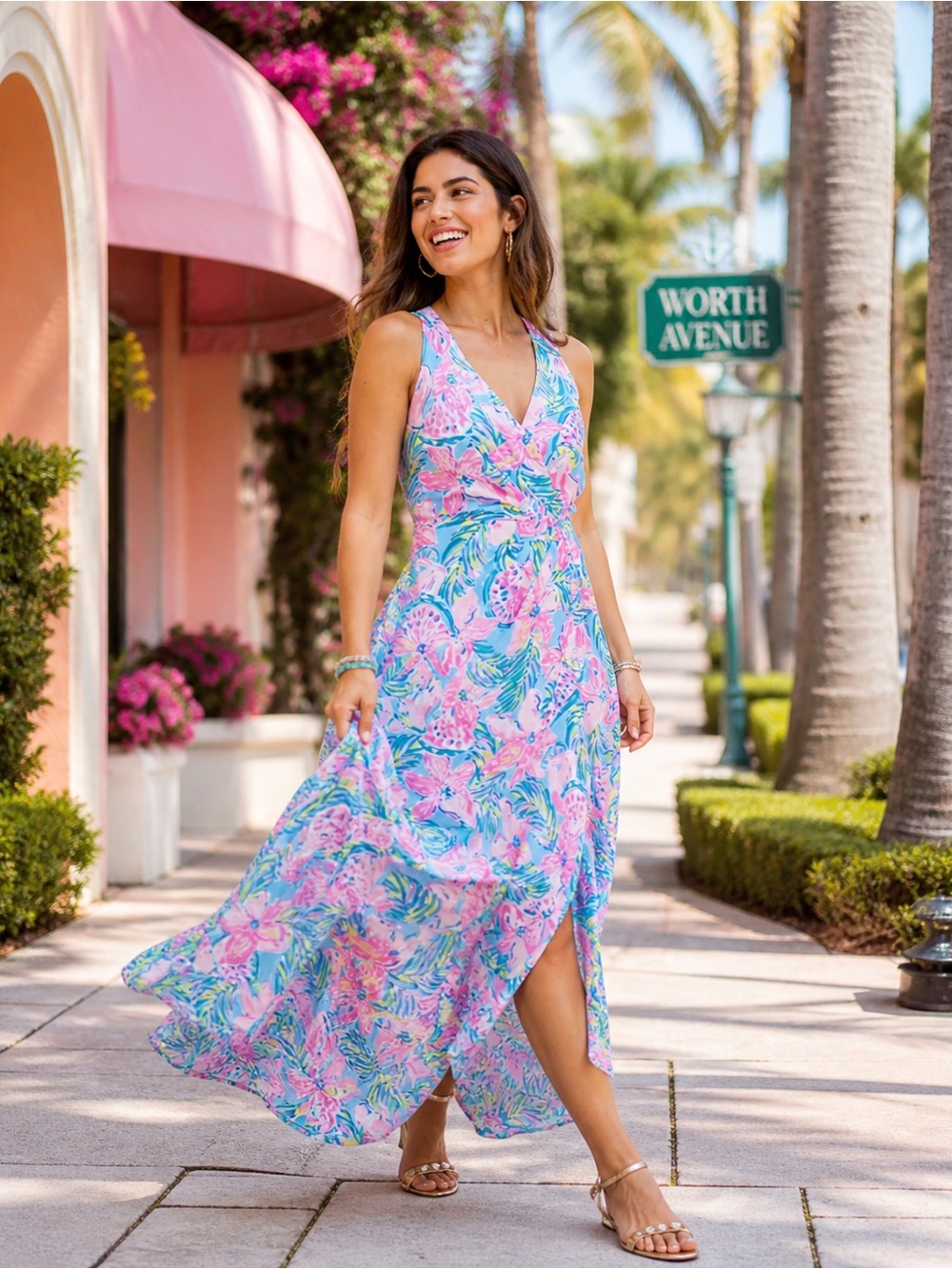 Lilly Pulitzer Blue Ibiza Gimme the Juice Maxi Dress Size 4 NEW WITH TAG